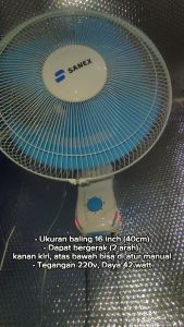 Sanex Kipas Angin Dinding Wallfan 16" FW 1679 Original / Kipas Dinding / Ki[pas Besar / Kipas Murah / KMipas Tembok / Kipas Tempel / Kipas dengan wat kecil / Kipas Gantung/ Kipas Komplit / Kipas kawat / Kipas Kualitas Terbbaik / Kipas Terkini / Kipas Vir