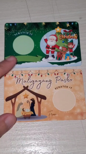 CHRISTMAS REWARD SCRATCH CARD PAMASKO PARA SA MGA INAANAK 10PCS PER SET SCRATCH OFF STICKER
