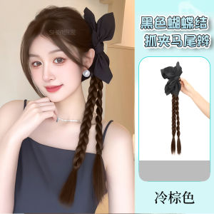 Kẹp Tóc Đuôi Ngựa Giả Màu Đen Cho Phụ Nữ Phụ Kiện Tóc Giả Kiểu Tóc Đuôi Ngựa Xoắn Kiểu Tóc Mùa Hè Phụ Kiện Tóc Một Mảnh