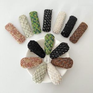 Autumn Winter New Long Shape Wool Hair Clips Versatile Side Bangs BB Clips Retro Girl Heart Hair Accessories Korean Style