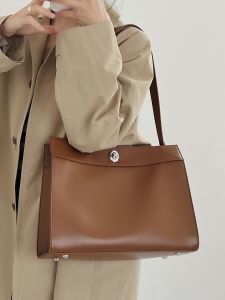 jpj | Fashionable Leather Tote Bag Single Shoulder Crossbody Commuter Bag Retro Casual Style JPJ Classic Womens Handbag