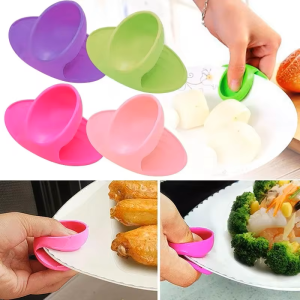 2/4pcs Silicone Gloves Oven Heat Insulated Finger Gloves Cooking Microwave Non-slip Gripper Pot Holder Kitchen Baking Tool