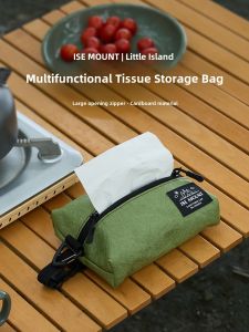 Outdoor DuPont Paper Towel Storage Bag Simple Car Mounted Tissue Box Camping Hanging Miscellaneous Items Bag Wash Makeup Bag