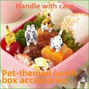 Cat and Dog Design Mini Fruit Fork for Kids 7 Pieces