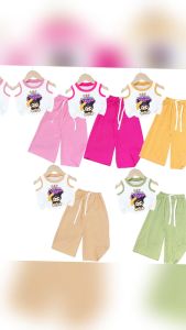 Bộ sát nách quần ống rộng bé gái thun gân hình in korama vuong niệm cho bé 6kg -30kg.SNQD08