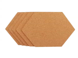 Hexagon Natural Wood Cork Board Pin Board Decorative Display for Message To-Do List Sticky Notes