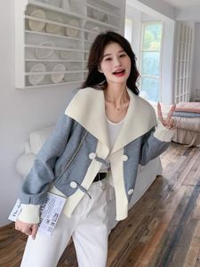 WANGGONGZHU | Princess Style Navy Collar Open Cardigan Jacket Womens Autumn 2025 New High-End Small Size Anti-Aging College Style Outerwear