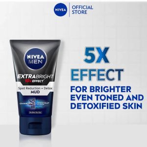 NIVEA Men Extra Bright Mud Foam 100g (Pencuci Muka)