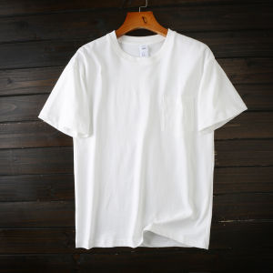 Heavyweight 300G Double Weave Xinjiang Cotton Summer Mens Vintage Casual Pure Cotton Short Sleeve T-Shirt Trendy Urban Style