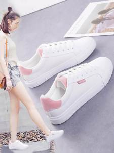 Spring 2023 Womens Canvas Sneakers Flat Bottom Sporty Casual Slip-On round Toe Rubber Outsole Versatile Chic White Shoes
