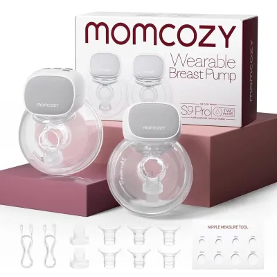 Momcozy S9 Pro Updated Breast Pump Electric Portable Hands-Free Breast Pump with Longest Battery Life and LED Display Electric Breast Pump with 2 Modes & 9 Levels - 24 mm