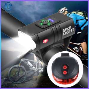 ไฟด้านหน้าของจักรยาน LED พร้อมจักรยานหลังไฟกลางคืนจักรยานไฟฉาย USB ชาร์จไฟได้