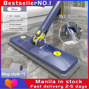 Bestseller Hand Free Flat Mop No-wash Dry and Wet Magic Mop Rotable Rectangle Squeeze Mop 180 Rotating Lengthen Flat Mop