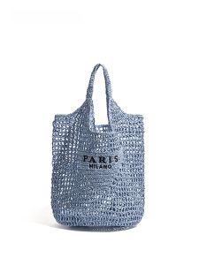 MABULA | Mabula Knitted Hollow Out Fashion Casual Tote Bag Womens Shoulder Basket Weave Handbag Soft Fabric Summer 2022 Leisure Handbag
