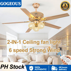 GOGEOUS NEW 42inch ceiling fan with light modern crystal ceiling fan with led light with remote 3 colors dimming ceiling lights with fan strong wind invisible ceilings fan chandelier with fan for living room bedroom dinning