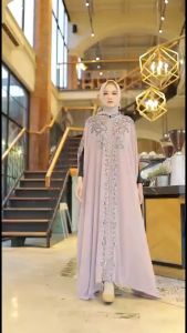 SISTAQUE - Set Kaftan Wanita Muslimah Terbaru Kombinasi Payet Ratika + Manset / Kaftan Busui Friendly