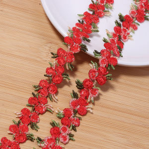 2 Yards/lot Embroidered Flower Lace Trim Wedding Dress Ribbons Fabric Trim DIY Craft Water Soluble Sewing Clothes Accessories
