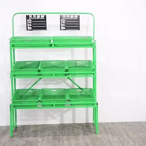 Vegetable and Fruit Display shelf Foldable Food storage PRELOVED rack organizer for Retail Convenience Store