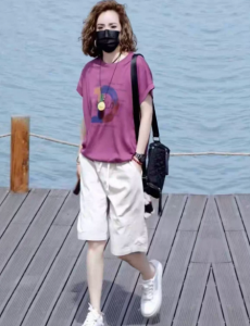 Fashion Print Loose T-Shirt Shorts Set