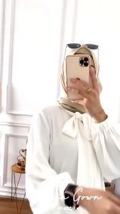 ALUNA MAXY GOWN baju gamis wanita viral bahan crinkle premium tali pita leher warna sage dres wanita dewasa dan remaja terbaru 2024