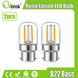 B22 LED Filament Bulb 1W T28 Mini Tubes Light Bulb 80LM Replaces 10 Watt Incandescent Bulbs Antique Retro Warm White Dimmable Lamp Bulb