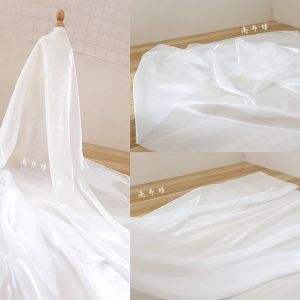 Vải Lụa Satin Mỏng Trong Suốt Màu Trắng Cao Cấp Thoáng Khí Thân Thiện Với Da Áo Khoác Cho Phụ Nữ Mùa Hè 2020 Phong Cách Trung Hoa