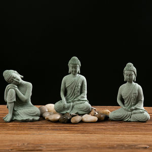 【Small Size】Buddha Statue Fish Tank Decoration Mini Buddhism Figurine Desk Topper Tablescape Decor Home Zen Statue