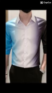 áo sơ mi áo sơ mi nam tay lửng phong cách hàn quốc thiết kế phối màu độc lạ cực chất trẻ trung cá tính và năng động chất vải mềm mịn thoáng mát - H61