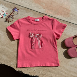 JIFANPAUL | Bow Princess Style Short Sleeve T-Shirt Cotton