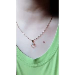 Kalung Titanium Anti Karat Wanita Korea Model Star Terbaru Nit4 - Lovelybutik