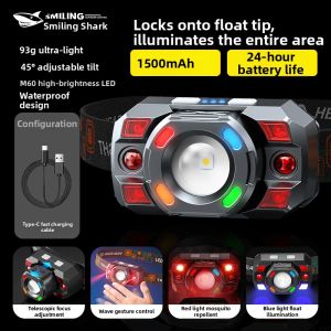 Smiling Shark | Sensing Head Mounted High Intensity Focusing Dual Color Night Fishing Light