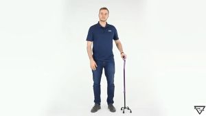 Heavy Duty Universal Medical Quad Walking Cane Stick 4 Legs