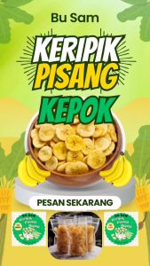 Cemilan keripik pisang kepok bulat 250gram