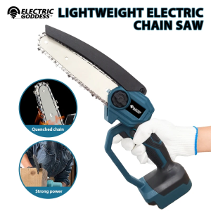6 Inch Mini Cordless Electric Chain Saw Woodworking Handheld Pruning Chainsaw Garden Portable Cutting For Makita 18V Battery Pin