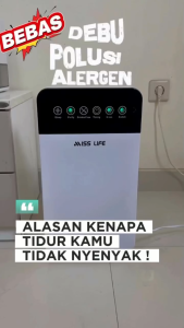 Miss Life Penyaring Udara Ruangan Air Purifier Pembersih Udara With HEPA Filter Saring Partikel Filter Karbon Aktif Murah dan Praktis Watt Rendah Tak Bersuara Anti Kabut Asap Menghilangkan Alergen Untuk Ruangan & Kantor Aman Untuk Bayi & Hewan Bergaransi