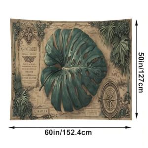 Tấm Thảm Treo Tường Hình Lá Tre VIKAMA Tropical Turtle Back Phong Cách Cổ Điển Dùng Cho Phòng Ngủ Ký Túc Xá Phòng Học - Chất Liệu Polyester Sợi Polyester Chống Thấm Nước Chống Bám Bẩn