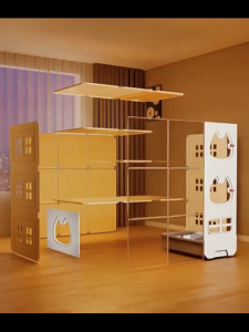 กรงแมวกรงแมวขนาดใหญ่พิเศษพื้น ที่ว่า งสำหรับใช้ในบ้านแมวในบ้านห้องน้ำห้องหนึ่งห้องนอน