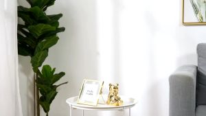 Zeekea Metal 2 Tiers Side Table Metal Coffee Table Small Sofa Side Table Outdoor Indoor Accent Table Removable Table