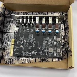 PCIE USB3.2 GEN2 10Gbps Expansion Card PCI Express X4 to 4 Port TYPE-A + 4 Port TYPE C Adapter USB HUB Multiplier for Desktop PC