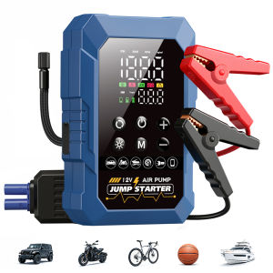 12V Car Emergency Jump Starter 150PSI Battery Booster Air Pump Tire Inflator LED Flashlight Type-C for SUV Motorcycle Ball CE