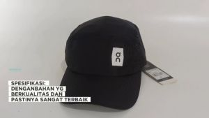 TOPI ON RUNNING LIGHT WEIGHT SPORT BLACK ALL SIZE