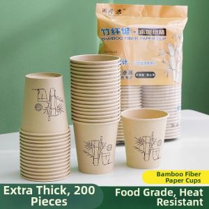 Bamboo Fiber Disposable Coffee Cups 300 Pcs