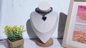 Bandai | Pure Desire Style Hot Girl Thorn Heart Choker Necklace Exotic Design Leather Lockbone Necklace Collar Band
