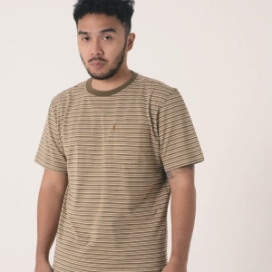 MGee Kaos Pria Lengan Pendek Salur Polos M Gee Otis C001 Olive