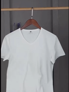 Mens Round Neck T-shirt Casual Short Sleeved White tshirt Slim Top