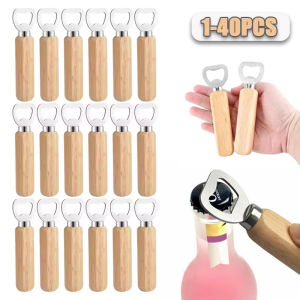 1-40PCS Wooden Handle Beer Bottle OpenerWooden Beer Bottle OpenerSolid Wood Beer Bottle OpenerStainless Steel Beer Bottle Opener
