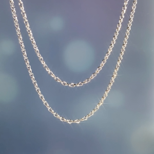 LAZO DIAMOND 375/9K White Gold Twisted Link Chain Necklace