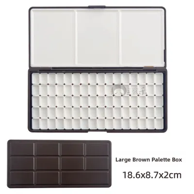 Watercolor Paint Plastic Storage Box Empty 24 Grids 48 Grids Palette Box Color Mixing Box Chocolate Watercolor Paint Container
