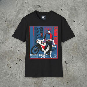 Bandai | Kamen Rider Retro Style Movie Poster Soft Pattern T-Shirt Summer New Masked Hero Short Sleeve Mens and Womens Top 90s Style