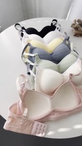 BH Bra motif garis lurus Push Up Style Senam Zumba Yoga Pakaian Dalam Wanita